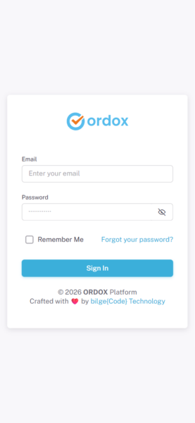 Ordox mobil teknik servis, saha operasyon yönetimi, çağrı ve iş emri takip, servis yönetimi uygulaması ekranı