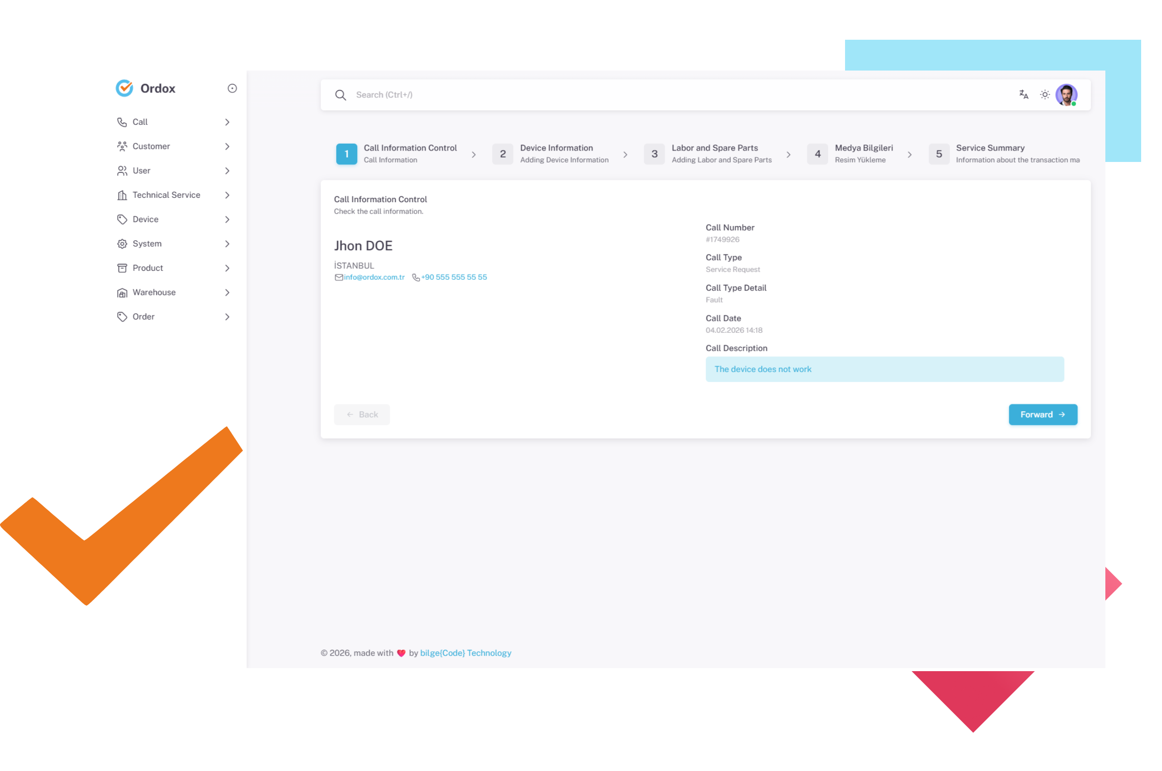 Ordox field service platform connecting mobile teams and central office